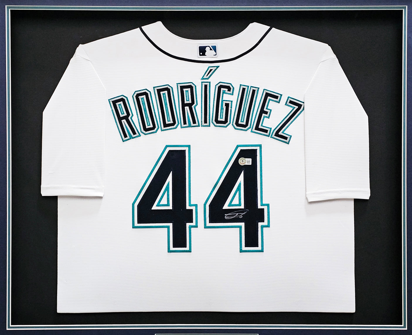 Seattle Mariners Julio Rodriguez Autographed Framed White Nike Jersey Beckett BAS QR Stock #221137