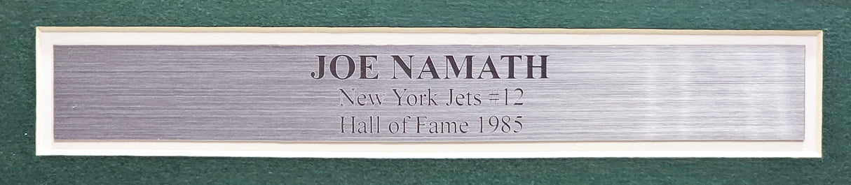 New York Jets Joe Namath Autographed Framed Green Jersey Beckett BAS Witness Stock #238539