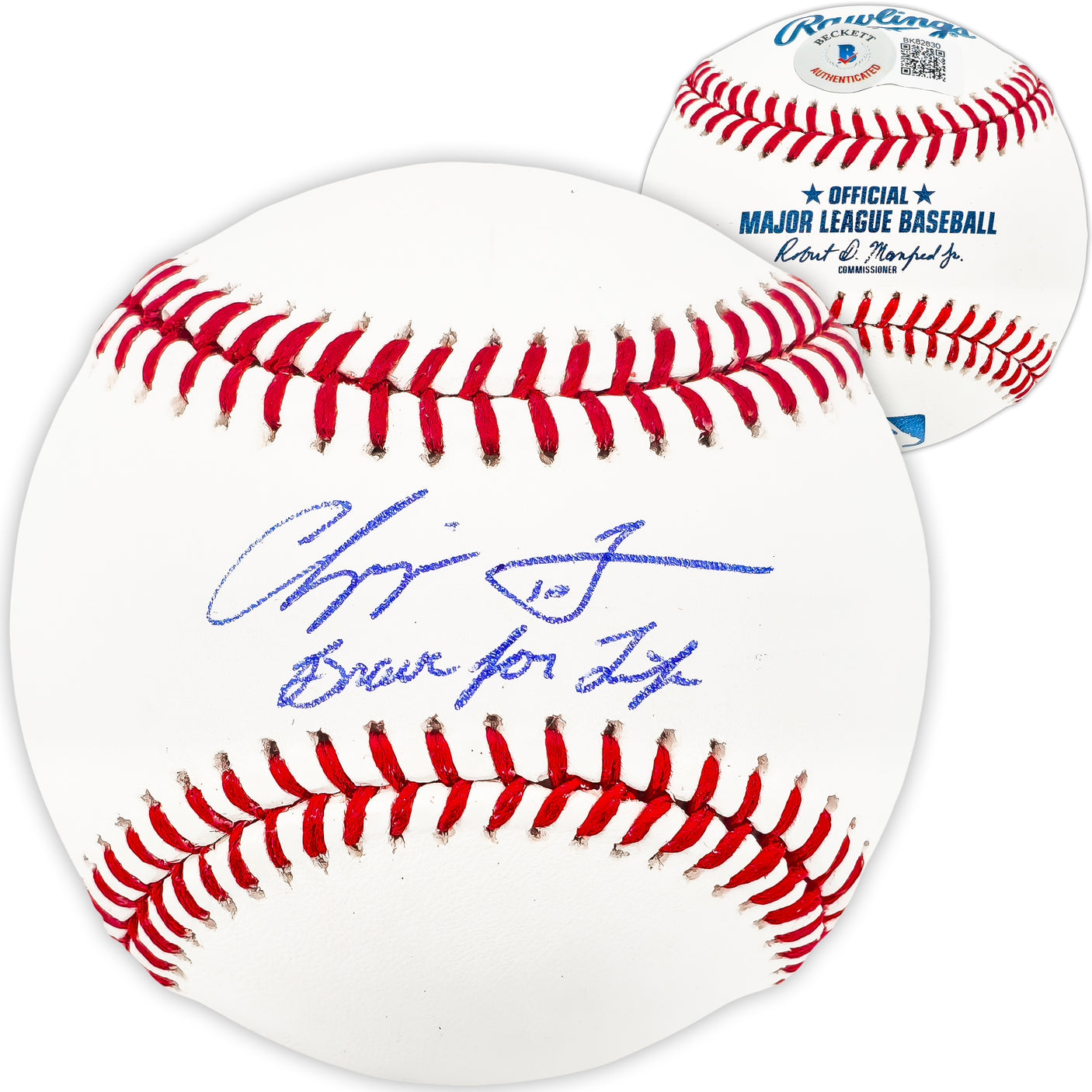 Chipper Jones Autographed Official MLB Baseball Atlanta Braves "Braves For Life" Beckett BAS QR Stock #224729