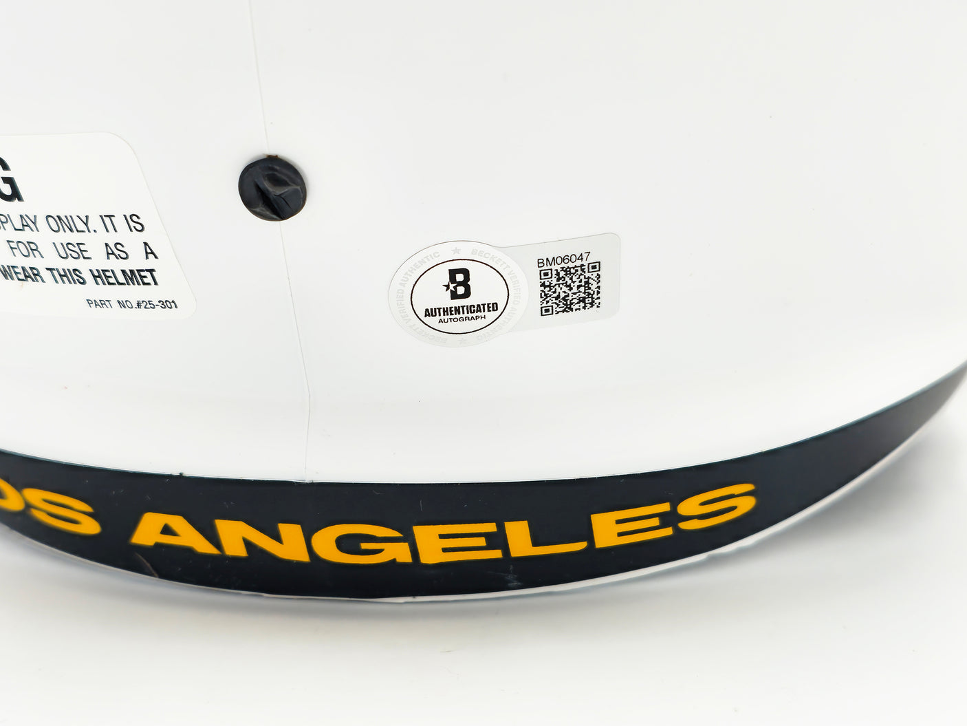 Kyren Williams Autographed Los Angeles Rams Lunar Eclipse White Full Size Speed Replica Helmet Beckett BAS Witness Stock #224745