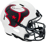 Nico Collins Autographed Houston Texans Lunar Eclipse White Full Size Speed Replica Helmet Beckett BAS Witness Stock #224741