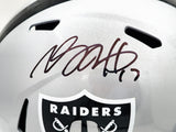 Davante Adams Autographed Las Vegas Raiders Silver Full Size Speed Replica Helmet Beckett BAS Witness Stock #224725