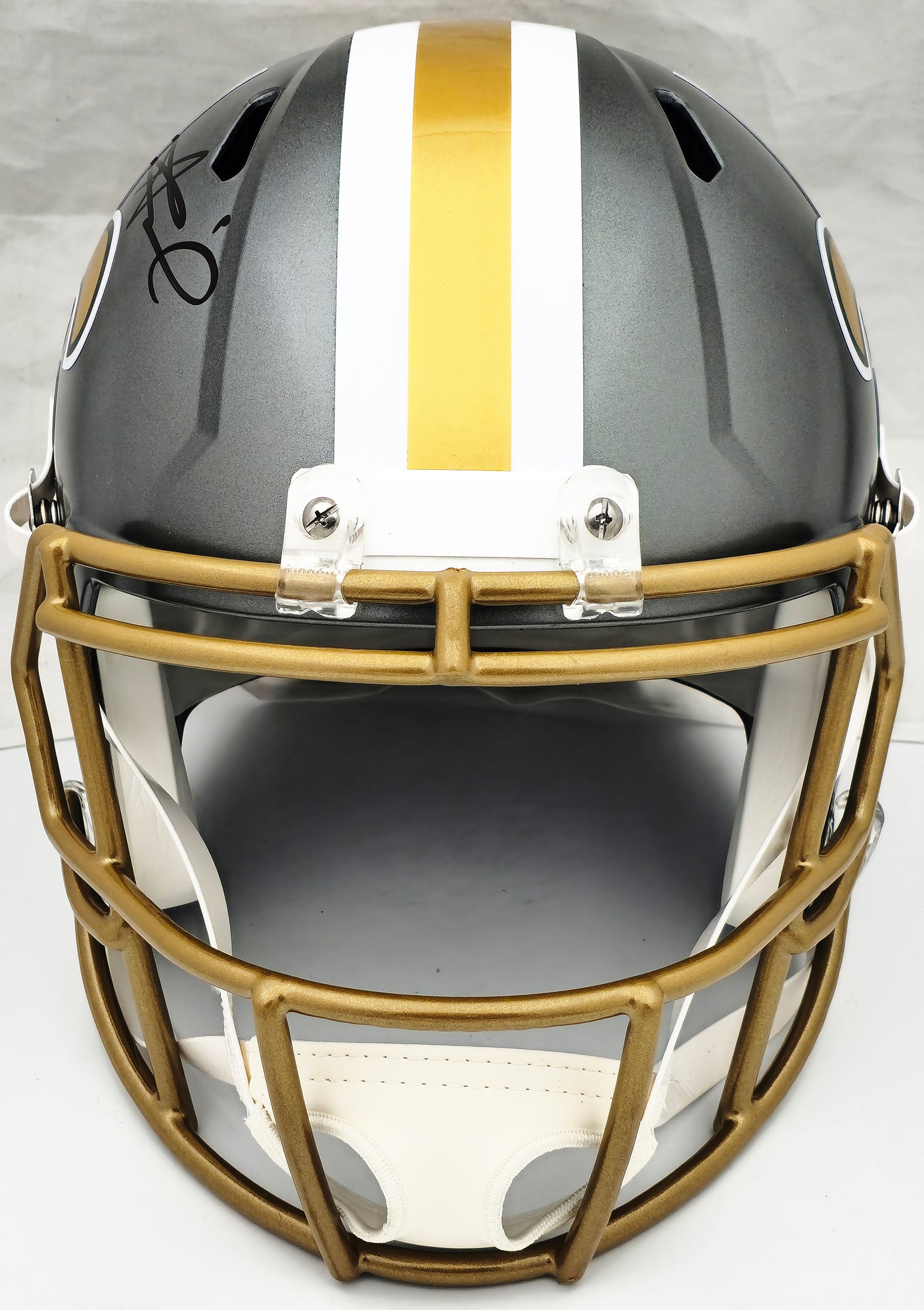 Alvin Kamara Autographed New Orleans Saints Flash Gray Full Size Speed Replica Helmet Beckett BAS Witness Stock #224740