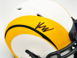 Kyren Williams Autographed Los Angeles Rams Lunar Eclipse White Speed Mini Helmet Beckett BAS Witness Stock #224760