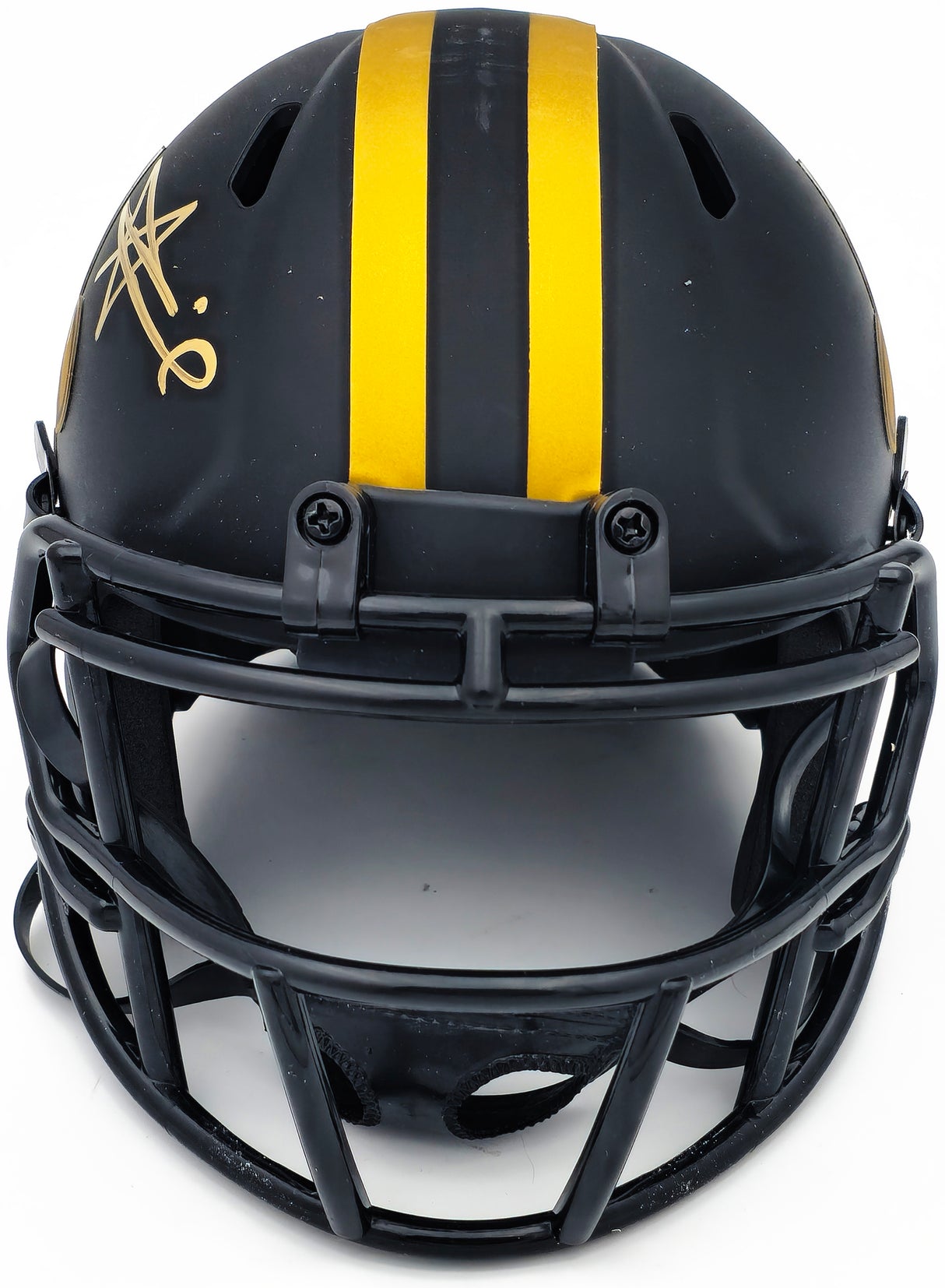 Alvin Kamara Autographed New Orleans Saints Eclipse Black Speed Mini Helmet Beckett BAS Witness Stock #224757