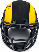 Kyren Williams Autographed Los Angeles Rams Eclipse Black Speed Mini Helmet Beckett BAS Witness Stock #224758