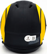 Kyren Williams Autographed Los Angeles Rams Eclipse Black Speed Mini Helmet Beckett BAS Witness Stock #224758