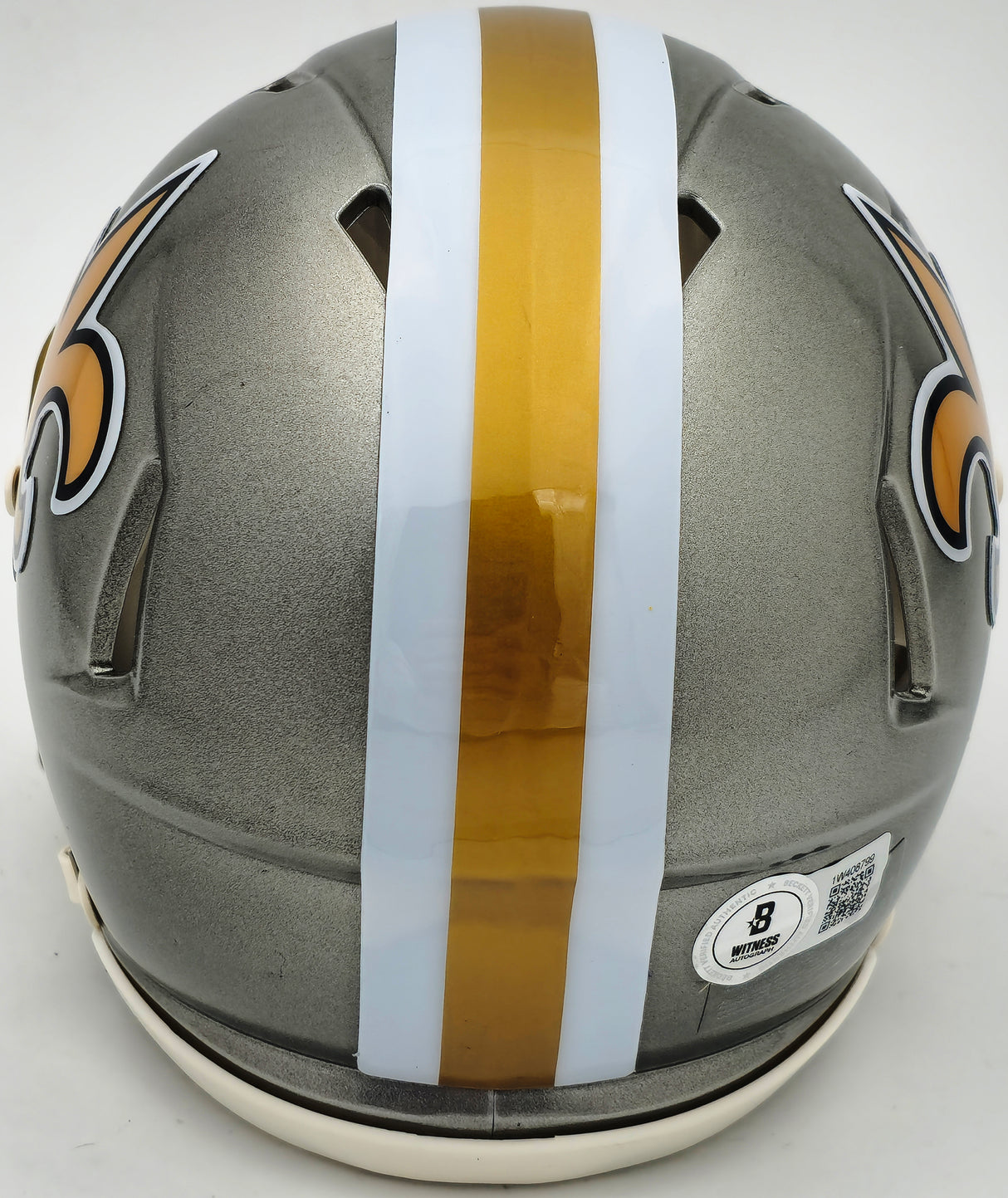 Alvin Kamara Autographed New Orleans Saints Flash Gray Speed Mini Helmet Beckett BAS Witness Stock #224756