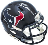 Nico Collins Autographed Houston Texans Blue Speed Mini Helmet Beckett BAS Witness Stock #224753