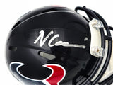 Nico Collins Autographed Houston Texans Blue Speed Mini Helmet Beckett BAS Witness Stock #224753