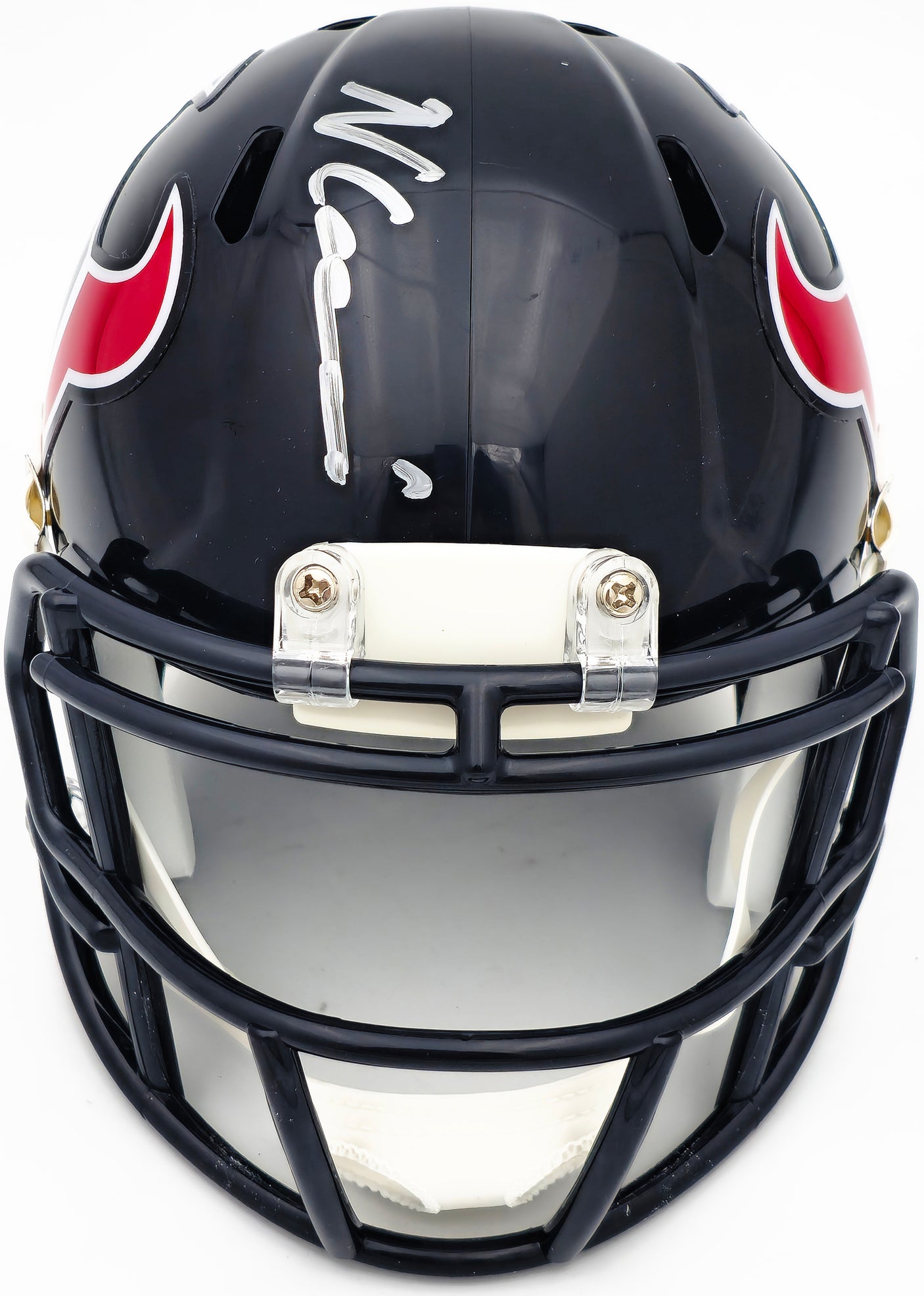 Nico Collins Autographed Houston Texans Blue Speed Mini Helmet Beckett BAS Witness Stock #224753