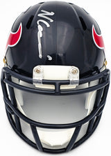 Nico Collins Autographed Houston Texans Blue Speed Mini Helmet Beckett BAS Witness Stock #224753