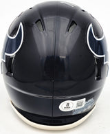 Nico Collins Autographed Houston Texans Blue Speed Mini Helmet Beckett BAS Witness Stock #224753