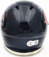 DJ Moore Autographed Chicago Bears Blue Speed Mini Helmet Beckett BAS Witness Stock #224750