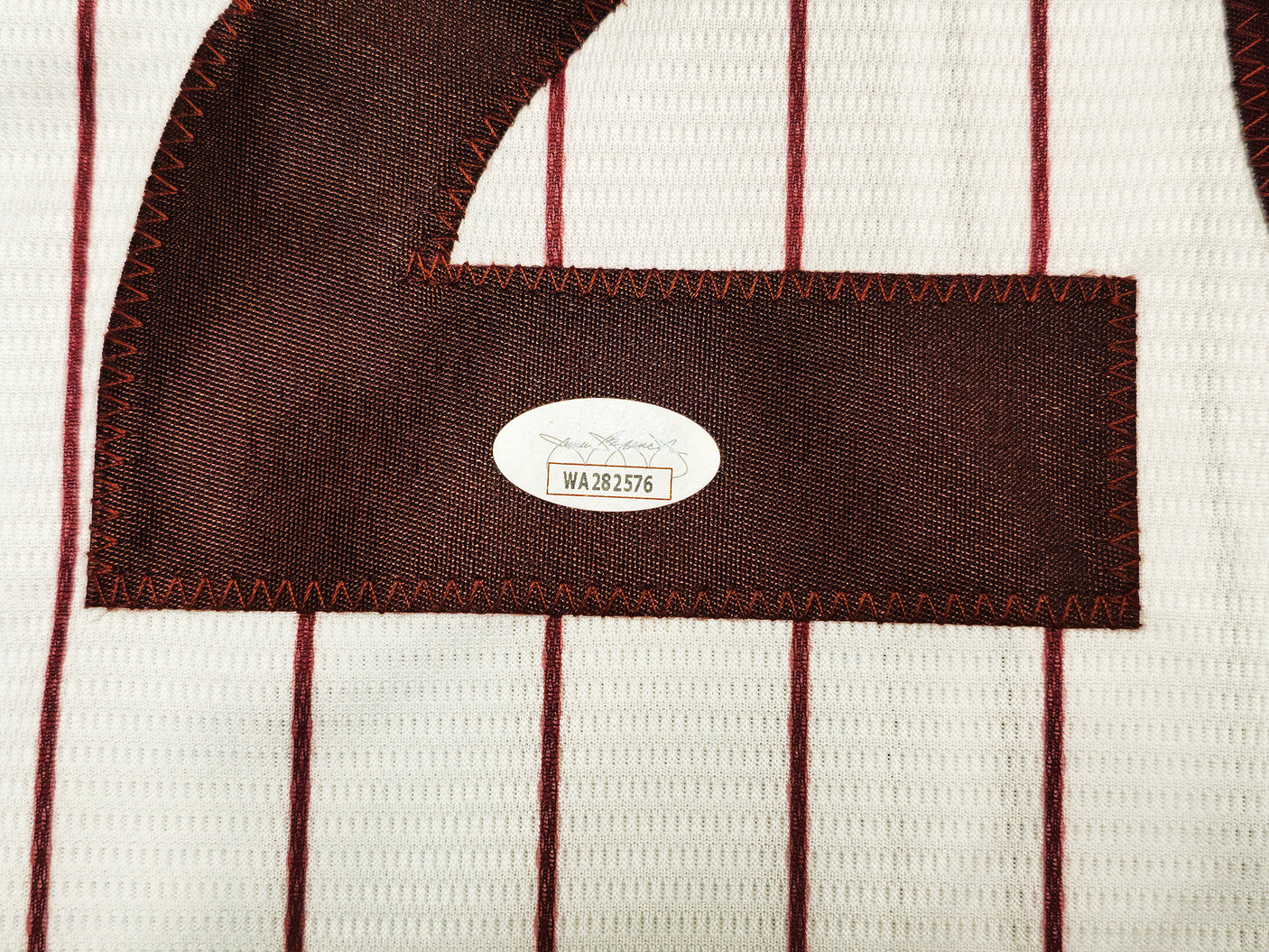 Philadelphia Phillies Mike Schmidt Autographed White Pinstripes Nike Cooperstown Collection Jersey Size Large JSA Stock #224682