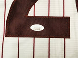 Philadelphia Phillies Mike Schmidt Autographed White Pinstripes Nike Cooperstown Collection Jersey Size Large JSA Stock #224682