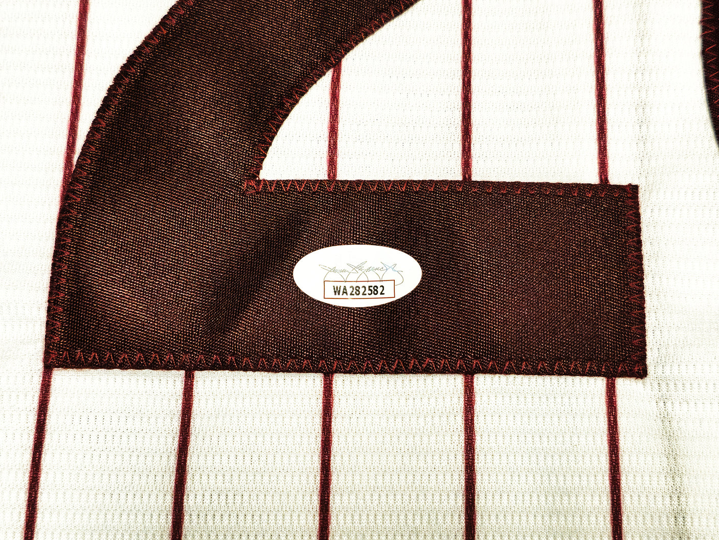 Philadelphia Phillies Mike Schmidt Autographed White Pinstripes Nike Cooperstown Collection Jersey Size XXL JSA Stock #224684