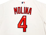 St. Louis Cardinals Yadier Molina Autographed White Nike Jersey Size XL JSA Stock #224686