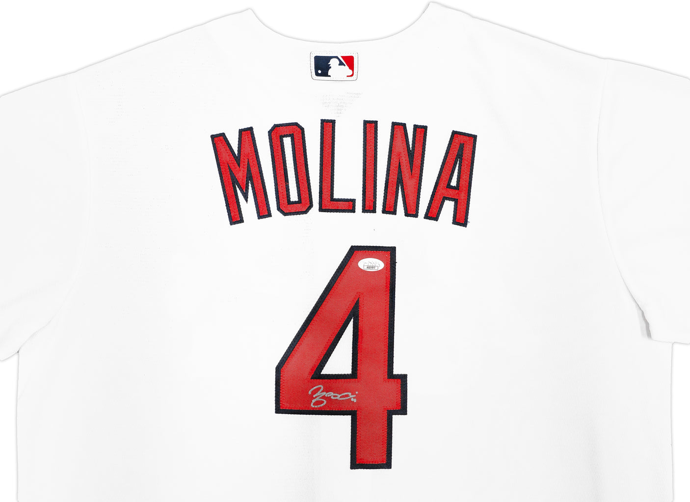 St. Louis Cardinals Yadier Molina Autographed White Nike Jersey Size Large JSA Stock #224685