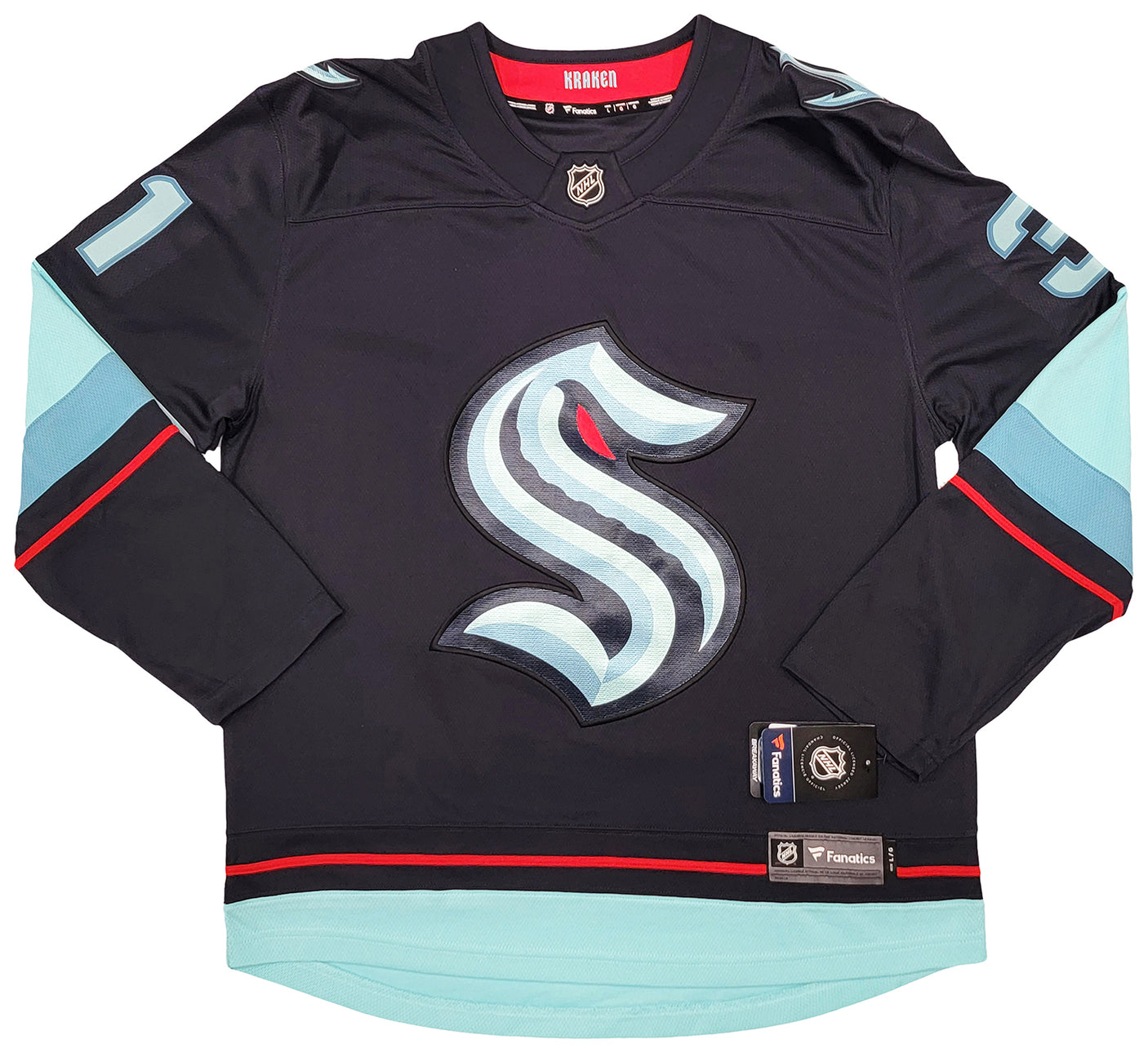 Seattle Kraken Philipp Grubauer Autographed Blue Fanatics Jersey Size XL Fanatics Holo Stock #211745