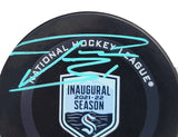 Philipp Grubauer Autographed Official Seattle Kraken Inaugural Season Logo Hockey Game Puck Fanatics Holo Stock #211742