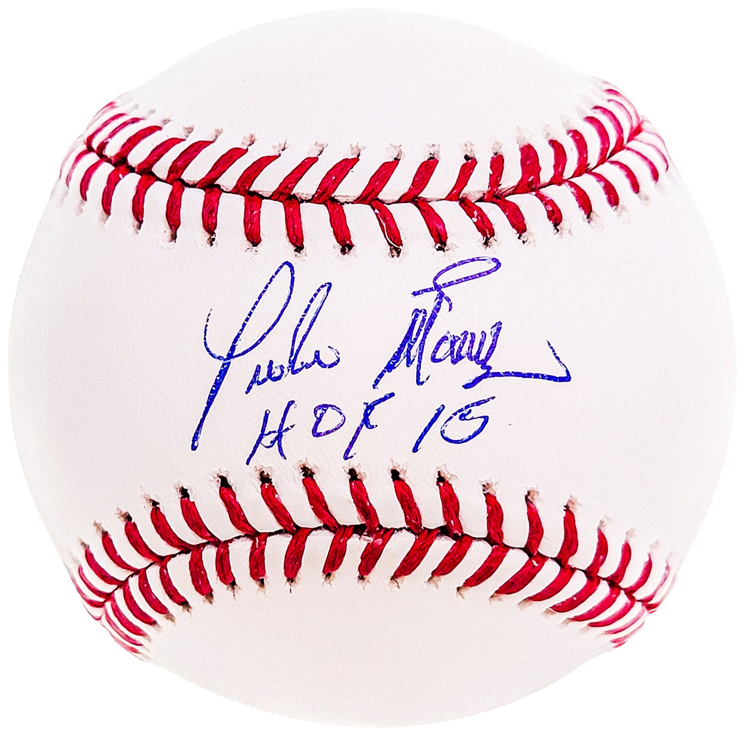 Pedro Martinez Autographed Official MLB Baseball Boston Red Sox "HOF 15" Beckett BAS Witness Stock #211747