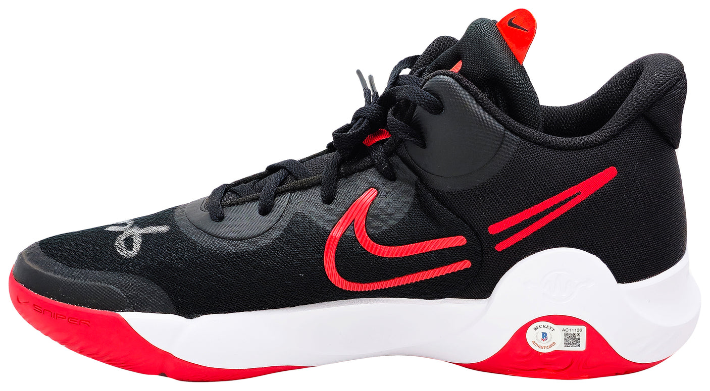 Kevin Durant Autographed Black & Red Nike KD Trey IX Shoes Size 14 With Box Beckett BAS QR Stock #212196