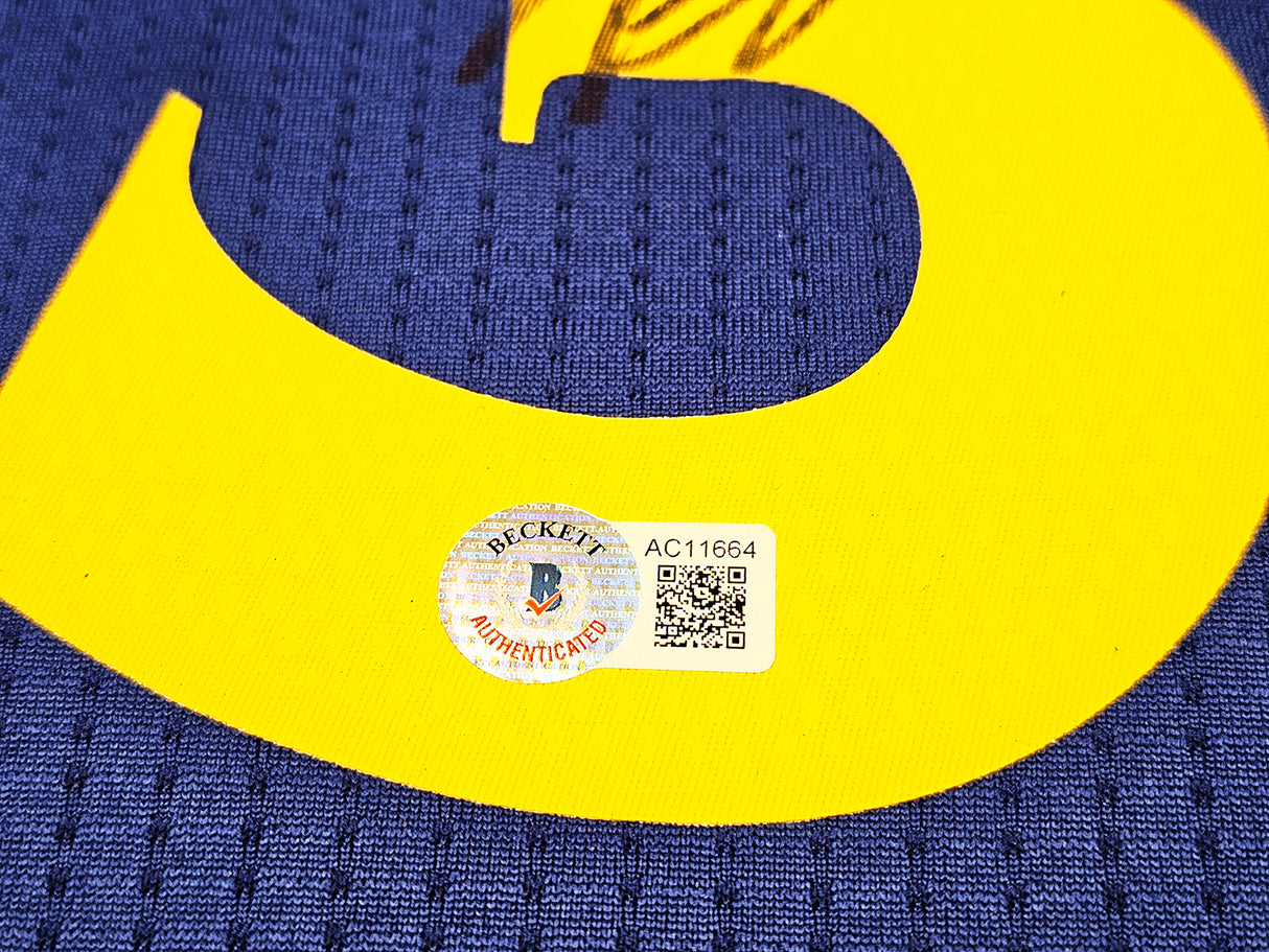 Golden State Warriors Kevin Durant Autographed Blue Adidas Swingman Jersey Size L + 2 Length Beckett BAS QR Stock #212184