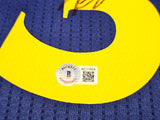 Golden State Warriors Kevin Durant Autographed Blue Adidas Swingman Jersey Size L + 2 Length Beckett BAS QR Stock #212184