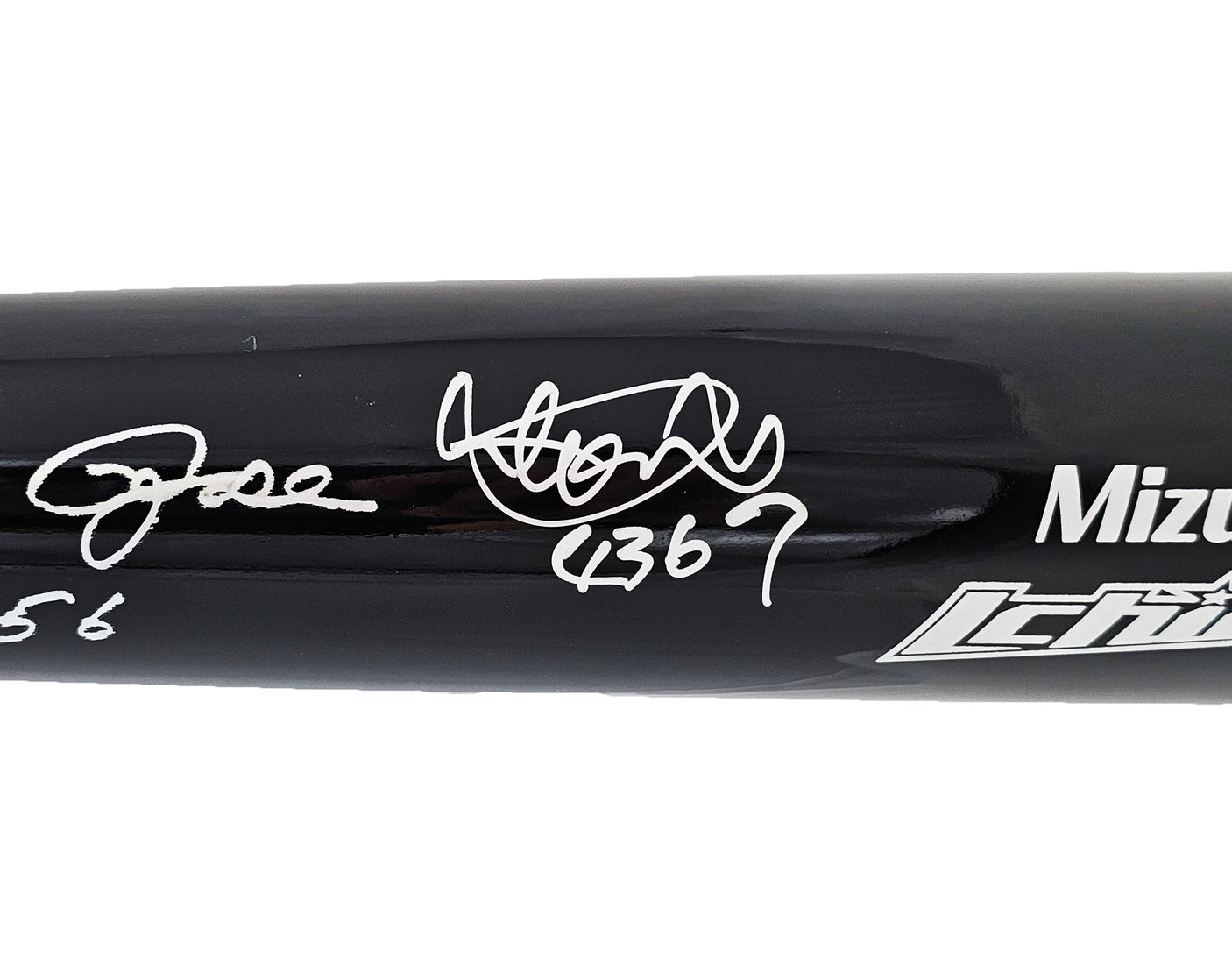 Ichiro Suzuki & Pete Rose Autographed Black Mizuno Player Model Bat Seattle Mariners "Hits" PR Holo & IS Holo Stock #212164