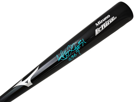 Ichiro Suzuki Autographed Black Mizuno Player Model Bat Seattle Mariners "#51, 4367" IS Holo Stock #212166