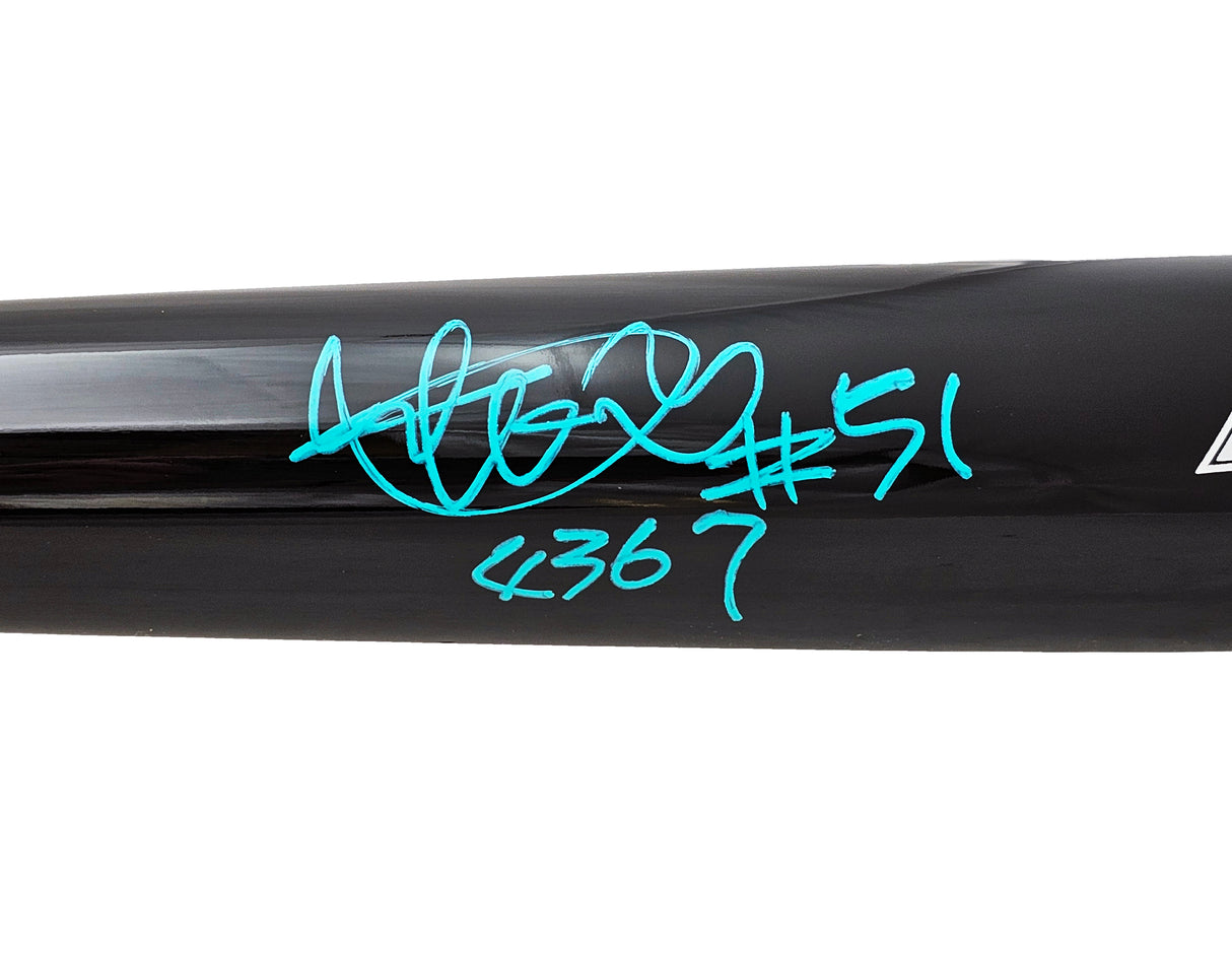 Ichiro Suzuki Autographed Black Mizuno Player Model Bat Seattle Mariners "#51, 4367" IS Holo Stock #212166