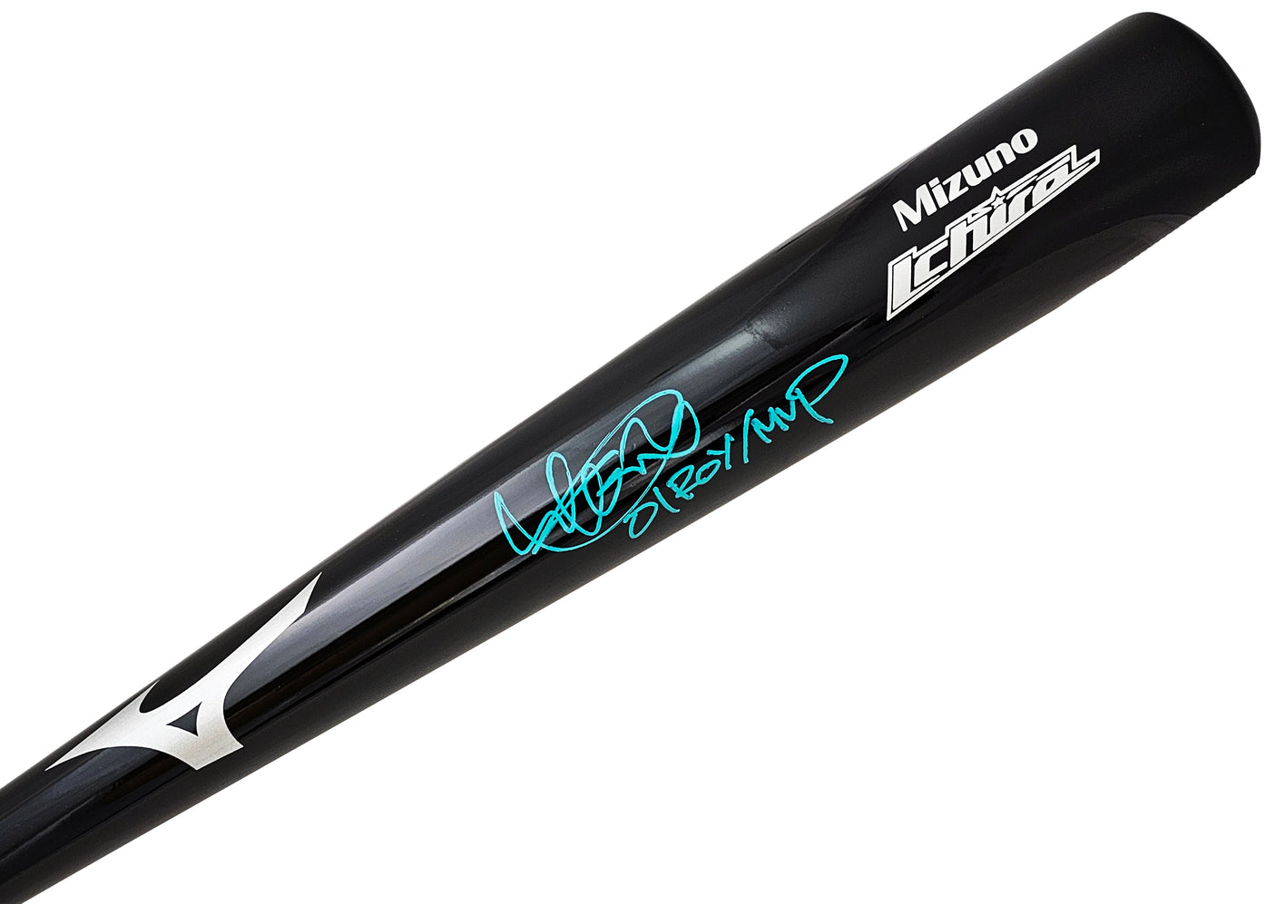 Ichiro Suzuki Autographed Black Mizuno Player Model Bat Seattle Mariners "01 ROY/MVP" IS Holo Stock #212165
