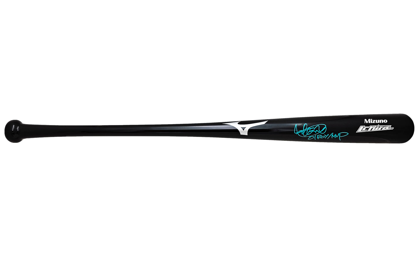 Ichiro Suzuki Autographed Black Mizuno Player Model Bat Seattle Mariners "01 ROY/MVP" IS Holo Stock #212165
