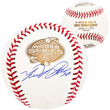 Miguel Cabrera Autographed Official 2003 World Series Logo Baseball Detroit Tigers Beckett BAS Witness Stock #212233