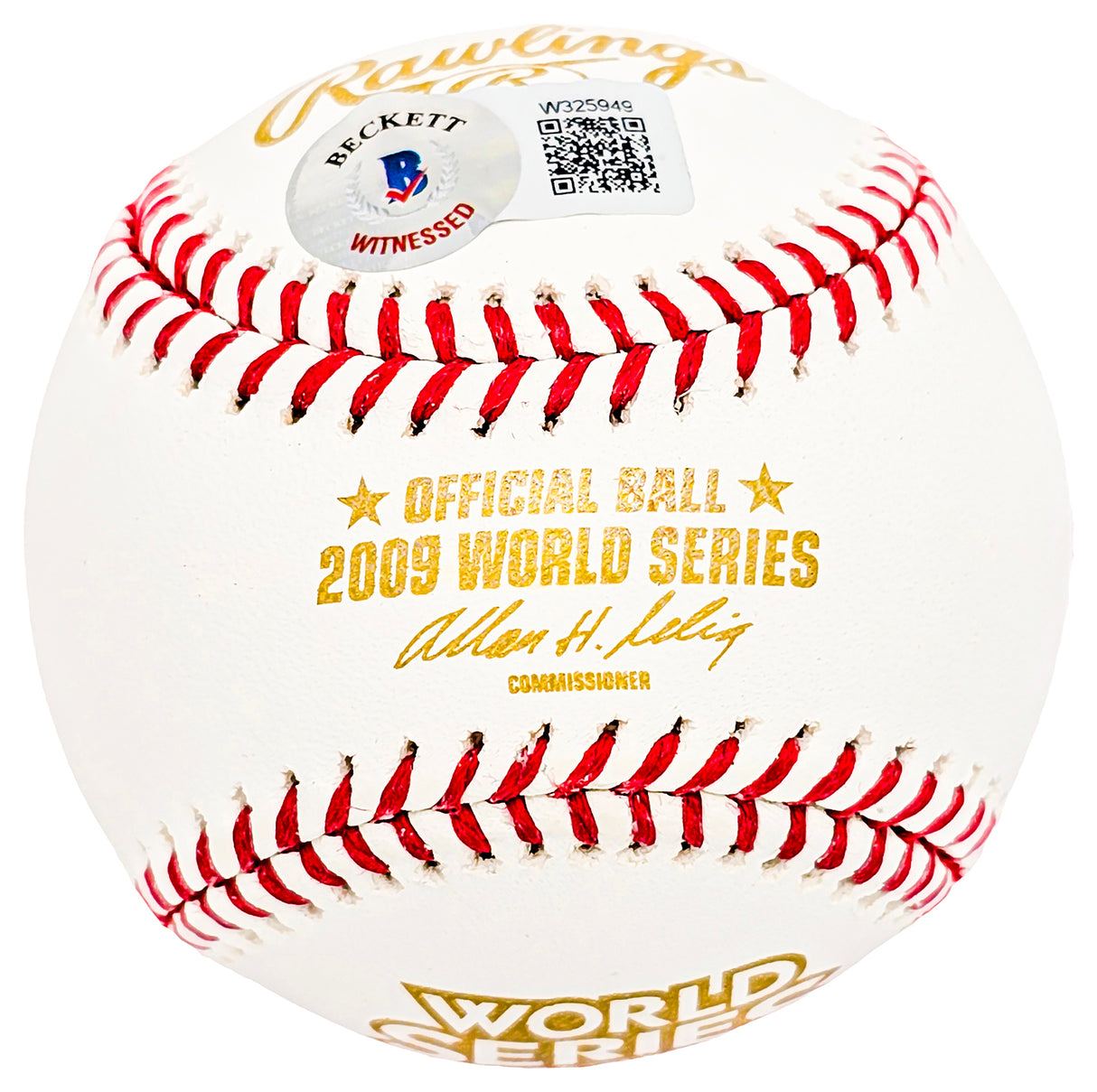 Hideki Matsui Autographed Official 2009 World Series Logo Baseball New York Yankees "09 WS MVP" Beckett BAS Witness Stock #212246