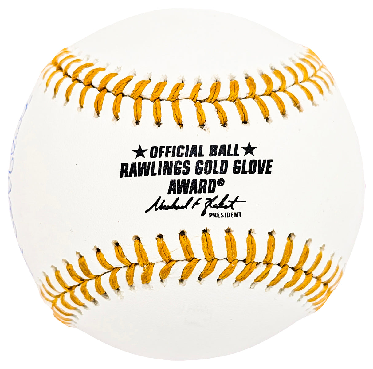Ron Guidry Autographed Official Gold Glove Logo Baseball New York Yankees "5x Gold Glove" Beckett BAS Witness Stock #212251