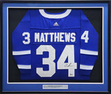 Toronto Maple Leafs Auston Matthews Autographed Framed Blue Adidas Authentic Jersey Beckett BAS QR #BN03413