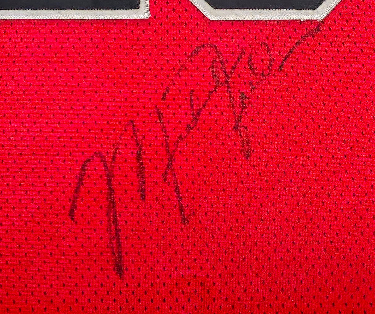 Chicago Bulls Michael Jordan Autographed Framed Red Authentic Jersey Vintage Signature PSA/DNA & Beckett BAS #AE07407