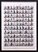 Tiger Woods Autographed Framed 28x40 2013 Upper Deck SP Authentic Uncut Trading Card Sheet #57/200 UDA Holo #BAM134263