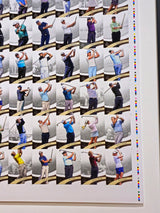 Tiger Woods Autographed Framed 28x40 2013 Upper Deck SP Authentic Uncut Trading Card Sheet #57/200 UDA Holo #BAM134263