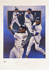 Ken Griffey Jr. Autographed 21x30 Lithograph Photo Seattle Mariners #253/295 Beckett BAS QR #BP55379