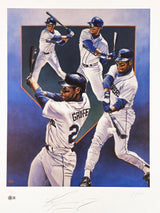 Ken Griffey Jr. Autographed 21x30 Lithograph Photo Seattle Mariners #253/295 Beckett BAS QR #BP55379