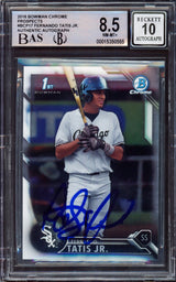 Fernando Tatis Jr. Autographed 2016 Bowman Chrome Prospect Rookie Card #BCP17 San Diego Padres BGS 8.5 Auto Grade Gem Mint 10 Beckett BAS Stock #212270
