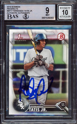 Fernando Tatis Jr. Autographed 2016 Bowman Prospect Rookie Card #BP17 San Diego Padres BGS 9 Auto Grade Gem Mint 10 Beckett BAS Stock #212273