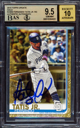 Fernando Tatis Jr. Autographed 2019 Topps Update Gold Rookie Card #US56 San Diego Padres BGS 9.5 Auto Grade Gem Mint 10 Beckett BAS #15350021