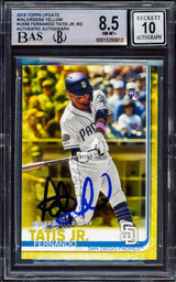 Fernando Tatis Jr. Autographed 2019 Topps Update Walgreens Yellow Rookie Card #US56 San Diego Padres BGS 8.5 Auto Grade Gem Mint 10 Beckett BAS #15350613