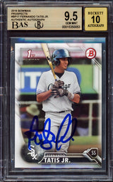 Fernando Tatis Jr. Autographed 2016 Bowman Prospect Rookie Card #BP17 San Diego Padres BGS 9.5 Auto Grade Gem Mint 10 Highest Graded Beckett BAS #15350053