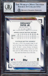 Fernando Tatis Jr. Autographed 2019 Bowman Platinum Variations Rookie Card #23 San Diego Padres BGS 8.5 Auto Grade Gem Mint 10 Beckett BAS #15350608