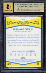 Fernando Tatis Jr. Autographed 2019 Topps Heritage Rookie Performers Rookie Card #RP-12 San Diego Padres BGS 9.5 Auto Grade Gem Mint 10 Beckett BAS #15350016